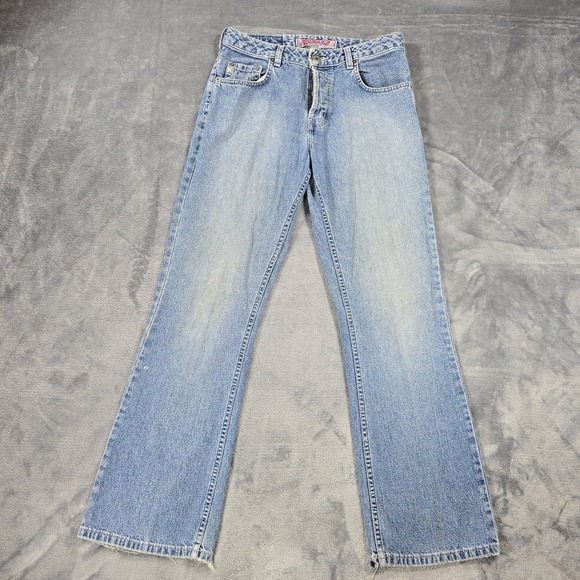 VTG Silver Jeans Mens 29x30 Blue Distressed Button Fly 5 Pocket Bootcut - Picture 1 of 13